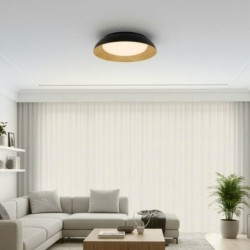 Lubinis LED šviestuvas Ø51cm 24W, baltas/juodas/medžio, CCT šviesa