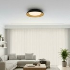 Lubinis LED šviestuvas Ø51cm 24W, baltas/juodas/medžio, CCT šviesa