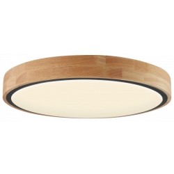 Lubinis LED šviestuvas Ø51cm 60W, juodas/medžio, CCT šviesa, nuotolinis valdymas