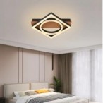 Lubinis LED šviestuvas, 44W, juodas/medžio, CCT šviesa, nuotolinis valdymas