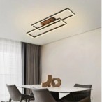 Lubinis LED šviestuvas, 86W, juodas/medžio, CCT šviesa, nuotolinis valdymas