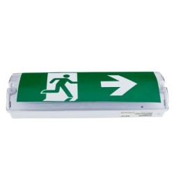 Paviršinio montavimo evakuacinis LED šviestuvas 4W 3.6V 1500mAh su 3 val. avariniu veikimu + PVC lipdukai
