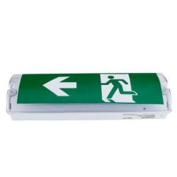 Paviršinio montavimo evakuacinis LED šviestuvas 4W 3.6V 1500mAh su 3 val. avariniu veikimu + PVC lipdukai