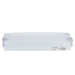 Paviršinio montavimo evakuacinis LED šviestuvas 4W 3.6V 1500mAh su 3 val. avariniu veikimu + PVC lipdukai