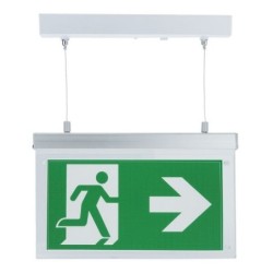 Pakabinamas evakuacinis LED šviestuvas 2W 3.6V 900mAh su 3 val. avariniu veikimu + PVC lipdukai