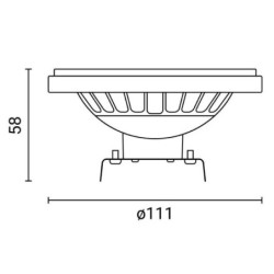LED lemputė AR111/G53 15W/12V 30° 2700K - EPISTAR
