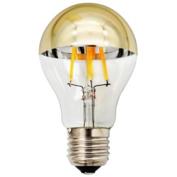 LED lemputė A60 7W 800LM 2700K E27 220V HALF Aukso Stiklas