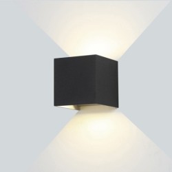 LED fasadinis lauko šviestuvas EPISTAR 2x6W IP54 660LM Juoda spalva 4000K