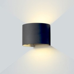 LED fasadinis lauko šviestuvas EPISTAR 2x6W IP54 660LM Juoda spalva 3000K