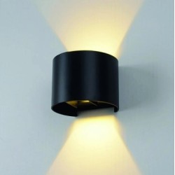 LED fasadinis lauko šviestuvas EPISTAR 2x6W IP54 660LM Juoda spalva 3000K