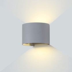 LED fasadinis lauko šviestuvas EPISTAR 2x6W IP54 660LM Pilkas 3000K