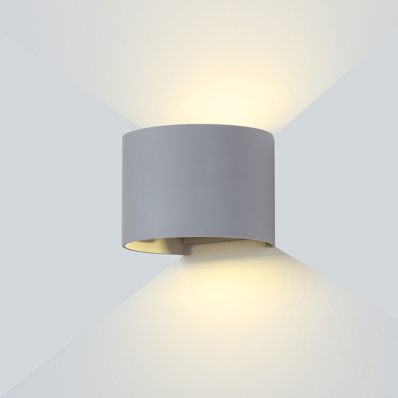LED fasadinis lauko šviestuvas EPISTAR 2x6W IP54 660LM Pilkas 3000K