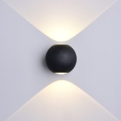 LED fasadinis lauko šviestuvas CREE 2x6W IP54 660LM Juoda spalva 4000K
