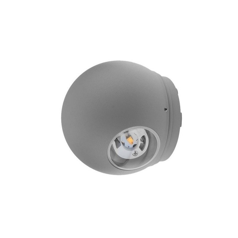 LED fasadinis lauko šviestuvas CREE 2x6W IP54 660LM Pilkas 3000K