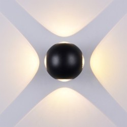 LED fasadinis lauko šviestuvas CREE 220V 4W IP54 440LM Juoda spalva 3000K