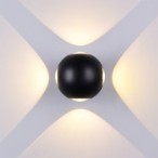 LED fasadinis lauko šviestuvas CREE 220V 4W IP54 440LM Juoda spalva 3000K