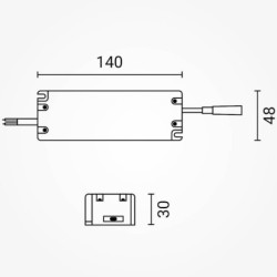 Pritemdomas maitinimo šaltinis LED panelėms 45W 1000mA 30-45Vdc