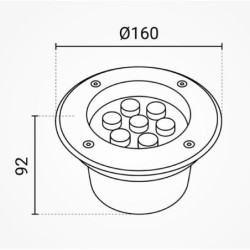 7W / 220V Į grindinį montuojamas LED šviestuvas 2700K -IP65