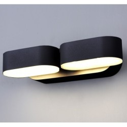 LED fasadinis lauko šviestuvas EPISTAR 2x6W IP54 1320LM Juoda spalva 4000K