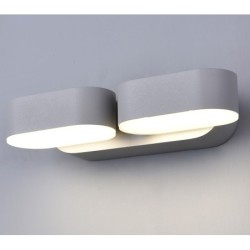 LED fasadinis lauko šviestuvas EPISTAR 2x6W IP54 1320LM Pilkas 4000K