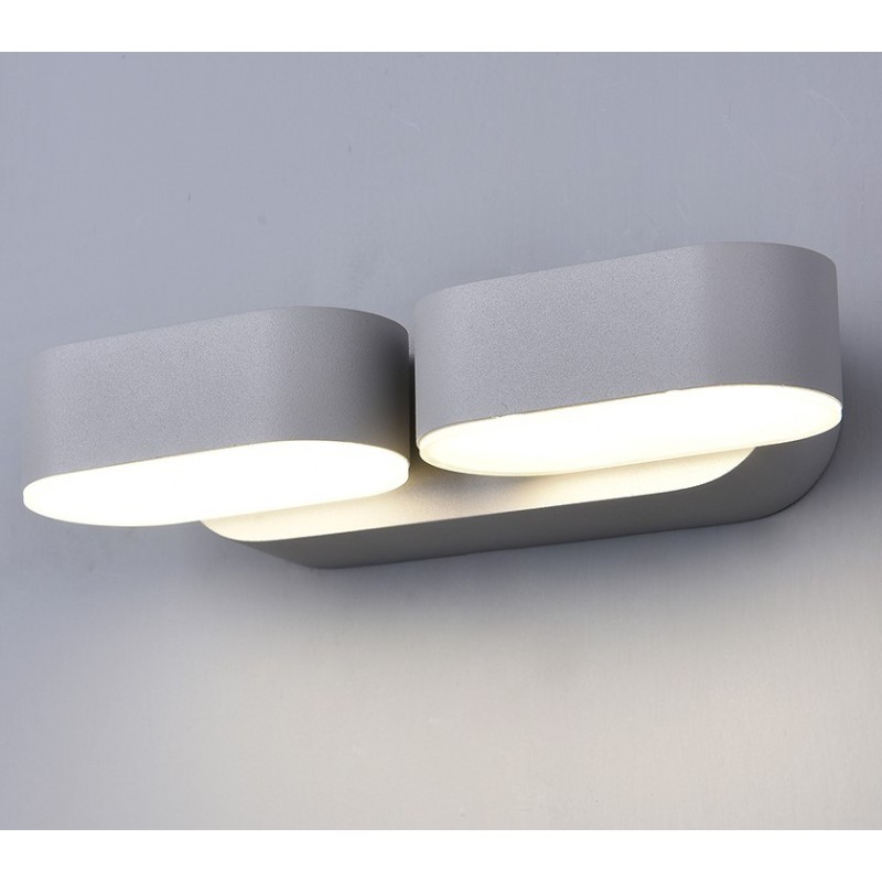 LED fasadinis lauko šviestuvas EPISTAR 2x6W IP54 1320LM Pilkas 4000K