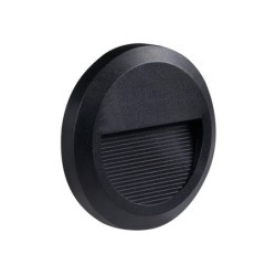 LED sieninis lauko šviestuvas (apvalus) Juoda spalva 2W 4200K 120LM 220V IP65