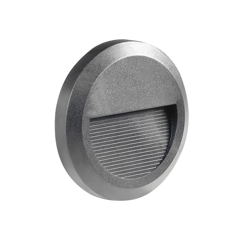 LED sieninis lauko šviestuvas (apvalus) Pilkas 2W 3000K 120LM 220V IP65