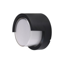 LED sieninis lauko šviestuvas (apvalus) Juoda spalva 12W 3000K 750LM 220V IP65
