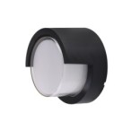 LED sieninis lauko šviestuvas (apvalus) Juoda spalva 12W 3000K 750LM 220V IP65