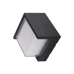 LED sieninis lauko šviestuvas (kvadratinis) Juoda spalva 12W 3000K 750LM 220V IP65