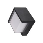 LED sieninis lauko šviestuvas (kvadratinis) Juoda spalva 12W 3000K 750LM 220V IP65