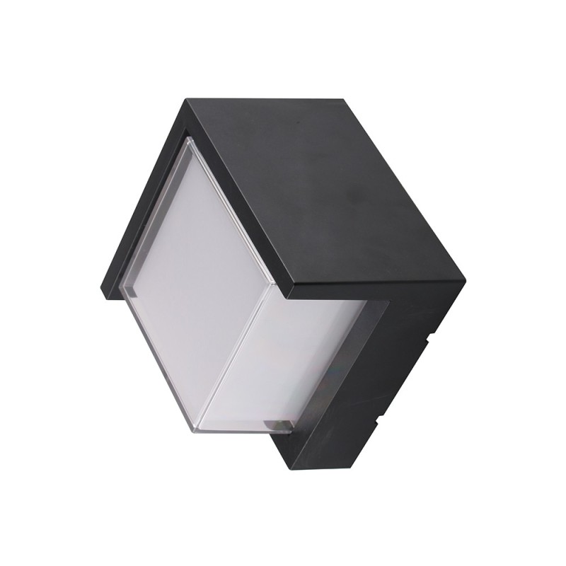 LED sieninis lauko šviestuvas (kvadratinis) Juoda spalva 12W 4200K 750LM 220V IP65