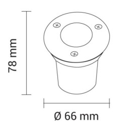 1W / 220V Į grindinį įmontuojamas LED šviestuvas 2700K -IP65