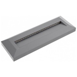 Įleidžiamas sieninis lauko LED šviestuvas Stačiakampis Pilkas 3W 4200K 100LM 220V IP65