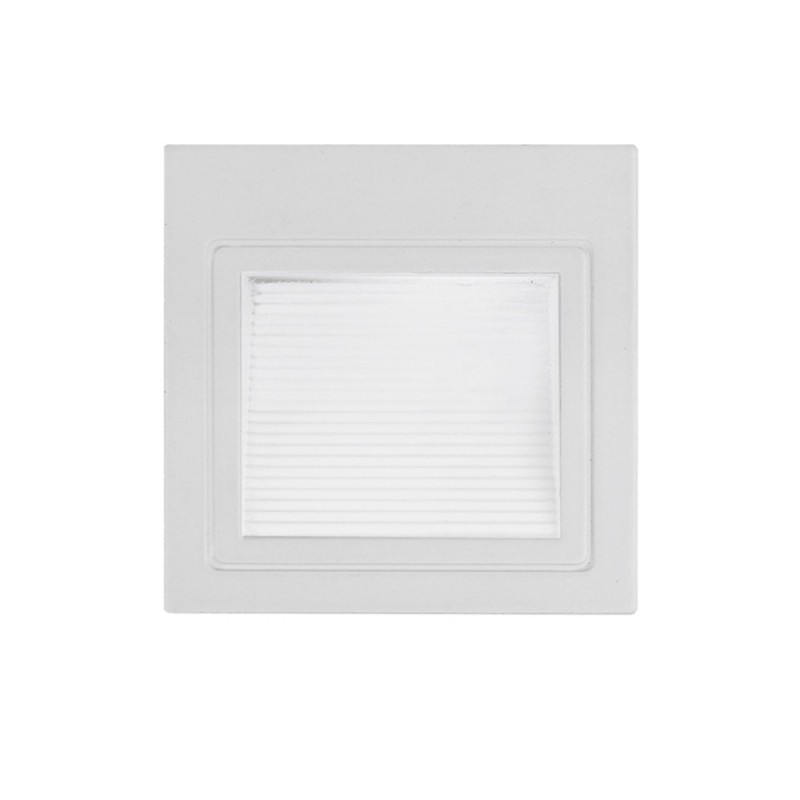 Įleidžiamas sieninis LED šviestuvas (kvadratinis) BALTA SPALVA 3W 4200K 195LM 220V IP20