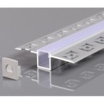 2 m užglaistomas aliuminio profilis su baltu dangteliu 56x15x15mm