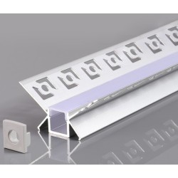 2 m užglaistomas vidinio kampo aliuminio profilis su baltu dangteliu 48x28mm