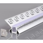 2 m užglaistomas vidinio kampo aliuminio profilis su baltu dangteliu 48x28mm