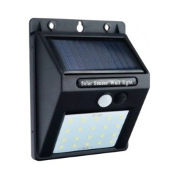 Nuo saulės energijos veikiantis LED fasadinis lauko šviestuvas (aliuminis) Juoda spalva IP54 0.75W 6000K 5.5V