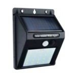 Nuo saulės energijos veikiantis LED fasadinis lauko šviestuvas (aliuminis) Juoda spalva IP54 0.75W 6000K 5.5V