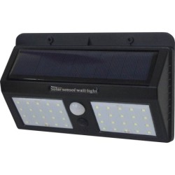 Nuo saulės energijos veikiantis LED fasadinis lauko šviestuvas (aliuminis) Juoda spalva IP54 1.5W 6000K 7.4V