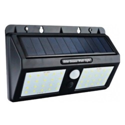 Nuo saulės energijos veikiantis LED fasadinis lauko šviestuvas (aliuminis) Juoda spalva IP54 1.5W 6000K 7.4V