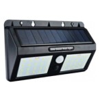Nuo saulės energijos veikiantis LED fasadinis lauko šviestuvas (aliuminis) Juoda spalva IP54 1.5W 6000K 7.4V