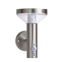 LED Sieninis lauko šviestuvas veikiantis nuo saulės energijos SS-BRUSHED Aliuminis 2W 200lm/20lm IP44 3.7V SENSOR