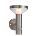 LED Sieninis lauko šviestuvas veikiantis nuo saulės energijos SS-BRUSHED Aliuminis 2W 200lm/20lm IP44 3.7V SENSOR