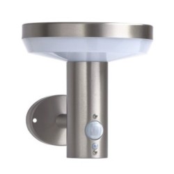 LED Sieninis lauko šviestuvas veikiantis nuo saulės energijos SS-BRUSHED Aliuminis 4.4W 600lm/60lm IP44 3.7V SENSOR