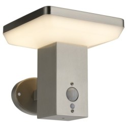 LED Sieninis lauko šviestuvas veikiantis nuo saulės energijos SS-BRUSHED Aliuminis 4.4W 600lm/60lm IP44 3.7V SENSOR