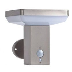 LED Sieninis lauko šviestuvas veikiantis nuo saulės energijos SS-BRUSHED Aliuminis 4.4W 600lm/60lm IP44 3.7V SENSOR