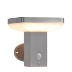 LED Sieninis lauko šviestuvas veikiantis nuo saulės energijos SS-BRUSHED Aliuminis 4.4W 600lm/60lm IP44 3.7V SENSOR
