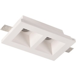 Užglaistomas Gipsinis šviestuvas (kvadratinis) 2xGU10 (Gipso)